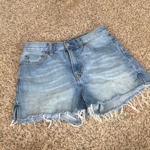 Gap high-rise, denim shorts.